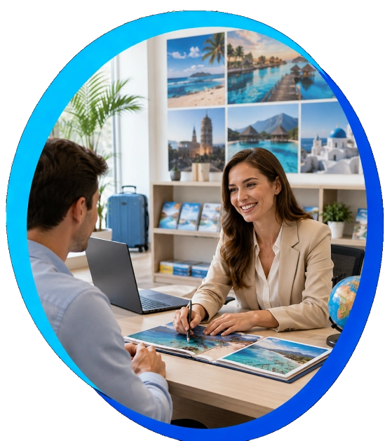 AI seller for travel companies illustration